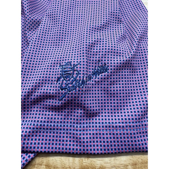 Turtleson Golf Polo Shirt‎ Men's XL Purple Check Performance Activewear Wicking - Picture 5 of 7